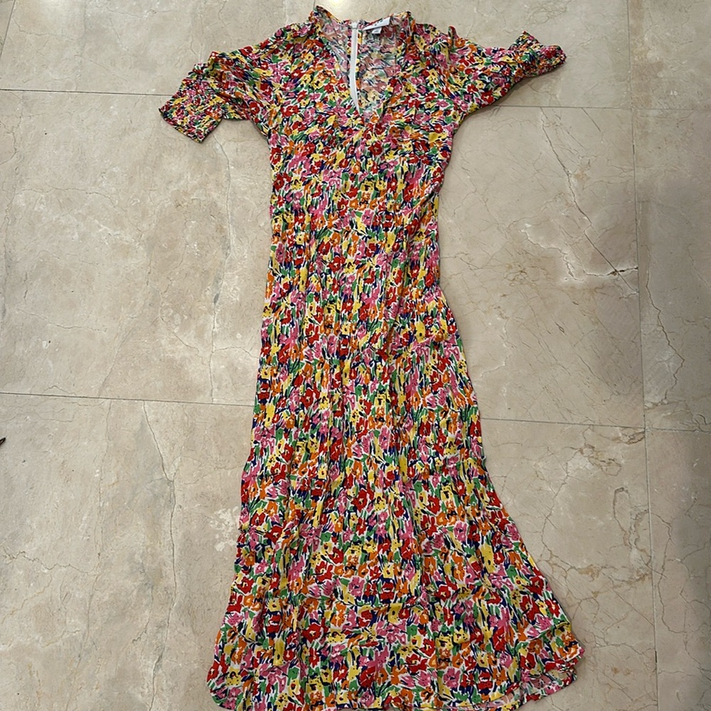 Rixo multi-colored maxi dress